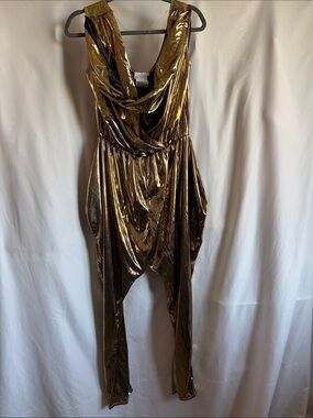 California Costumes Metallic Gold Draped Jumpsuit LL106